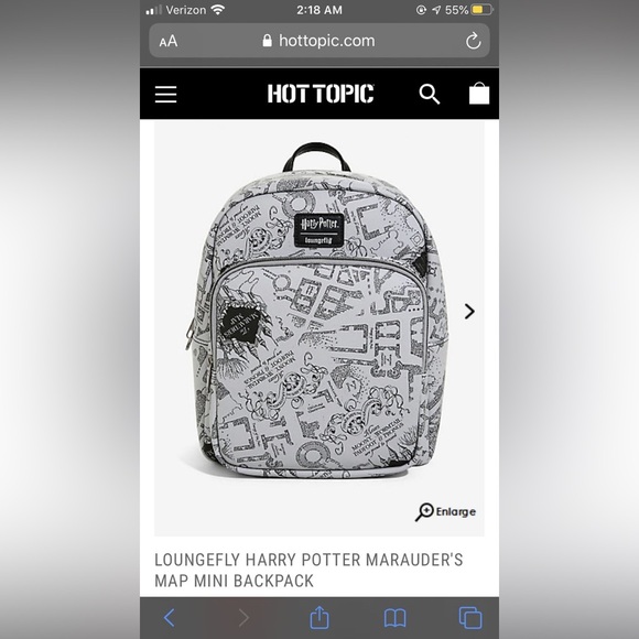 EUC Harry Potter Marauders Map Backpack - Picture 8 of 8